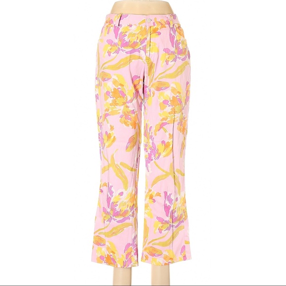 Ralph Lauren Black Label Pants - VINTAGE Ralph Lauren Black Label Y2K Designer Pink Floral Chinos / Khakis Size 8